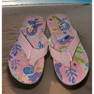 Atlantis Bahamas Pink Girls Flip Flops Mermaid Sandals Large 13